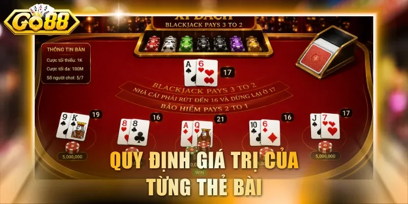 Quy định giá trị của từng thẻ bài